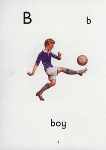 Bogstav B, dreng (farve litho) af English School