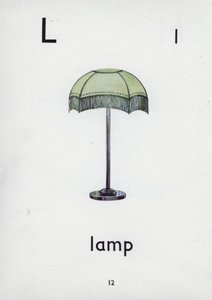 Bogstav L, lampe (farve litho) af English School