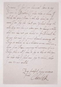 Brev fra Charles I til hertugen af Buckingham af English School
