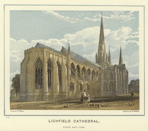 Lichfield Cathedral, udsigt mod nordøst af English School