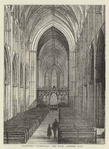Lichfield Cathedral, skibet, med udsigt mod øst af English School