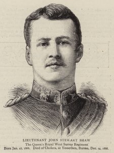 Løjtnant John Stewart Shaw (gravering) af English School
