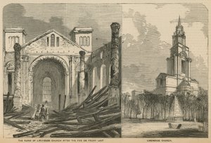 Limehouse Kirke før og efter branden af English School
