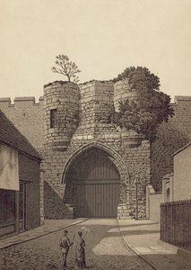 Lincoln, Castle Gateway (litografi) af English School