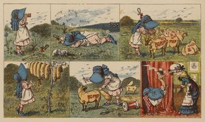 Lille Bo-Peep (farve litho) af English School