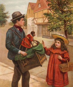 Lille brødvinder (farve litho) af English School