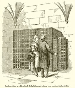 Loches: Bur i hvilket kort. de la Balue og andre blev indespærret af Ludvig XI af English School