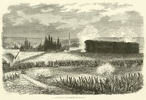 Lokomotivbatterier i aktion, november 1870 af English School