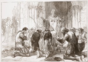 Lollards, der afkræfter deres tro, illustration fra The History of Protestantism af James Aitken Wylie (1808-1890), pub. 1878 af English School