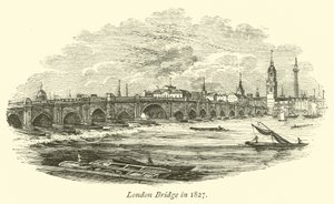 London Bridge in 1827  af English School