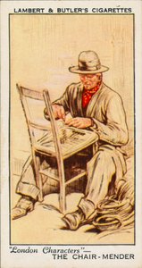 Tegn fra London: The Chair-Mender (farvelitografi) af English School