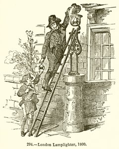 London Lamplighter, 1800 af English School