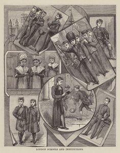 London skoler og institutioner (gravering) af English School