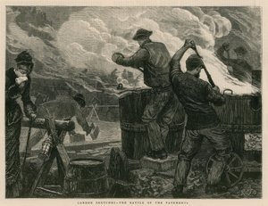 London Sketches: The Battle of the Pavements af English School