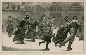 London Sketches: The Skating Rink på Princes Ground, Brompton af English School