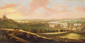 London fra Greenwich Hill, ca. 1680 af English School