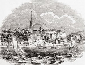 Londonderry, Nordirland, fra Old England: A Pictorial Museum, pub. 1847 af English School