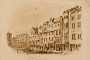 Long Lane, West Smithfield, 1840 (wc på papir) af English School