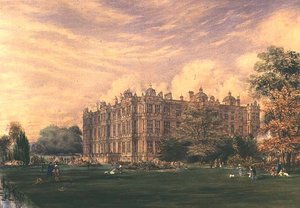 Longleat House, Wiltshire, ca. 1850 (akvarel) af English School