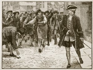 Lord Bute and the Londoners, 1763, illustration fra Cassells Illustrated History of England (sepia foto) af English School