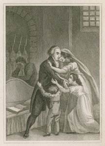 Ludvig XVI af Frankrig tager afsked med sin familie, 1793 af English School