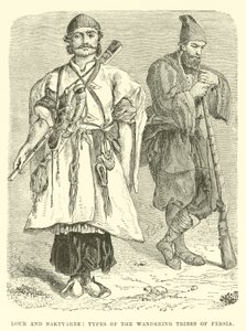 Lour and Baktyaree, Types of the wandering tribes of Persia  af English School