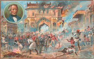 Lucknow, indisk mytteri, 1857 af English School