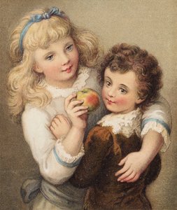 Lucys æble (farvelitografi) af English School
