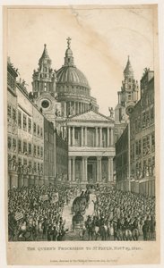 Ludgate Hill. Queens Procession til St. Pauls, 29. november 1820 af English School