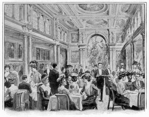 Frokost på Empress Club (litografi) af English School