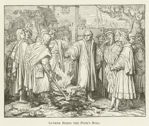Luther brænder pavens tyr af English School