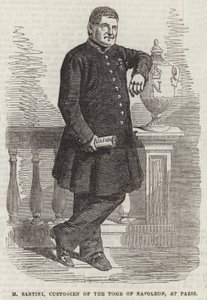 M Santini, vogter af Napoleons grav, i Paris (gravering) af English School