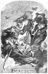 Macbeth - Illustration i "" Completes de William Shakespeare"" 1866 - Illustrationerne og den generelle form for denne udgave er lånt fra Cassells illustrerede Shakespeare, udgivet i London af English School
