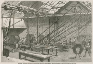 Maskiner, der dækker Atlantic Cable-tråden med Gutta Percha af English School