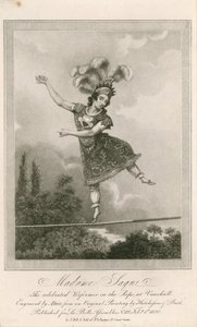 Madame Saqui, den berømte performer på rebet i Vauxhall Gardens, London af English School