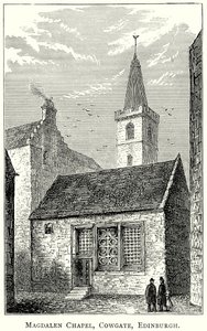 Magdalen Chapel, Cowgate, Edinburgh (kobberstik) af English School