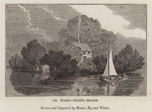 Magna Charta Island (gravering) af English School