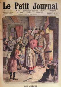 Fremstilling af pandekager, illustration fra Le Petit Journal, 26. februar 1911