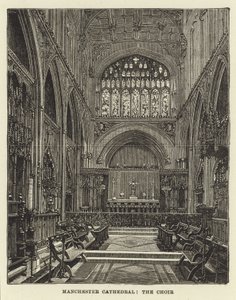 Manchester Cathedral, koret af English School