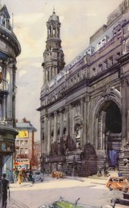 Manchester Royal Exchange (farve litho) af English School