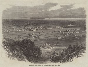 Mandalay, hovedstaden i Øvre Burmah (gravering) af English School