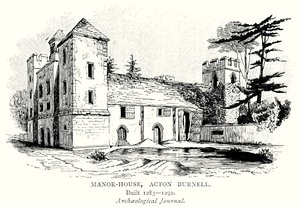 Manor-House, Acton Burnell (kobberstik) af English School