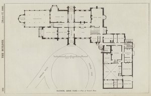 Mansion, Leigh Park, Plan over stueetagen (gravering) af English School