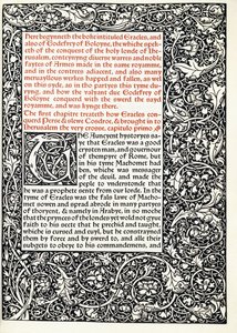 Manuskript med historisk initial "G" og fuld sidekant, 1893 af English School