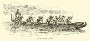 Maori War Canoe af English School