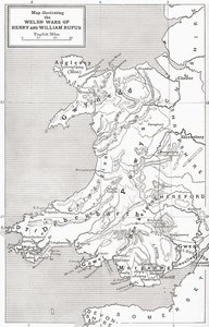 Kort, der illustrerer William Rufus og Henry I