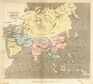 Kort over Asien, begyndelsen af det 19. århundrede af English School