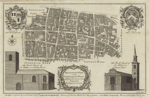 Kort over Bread Street Ward og Cordwainers Ward, London