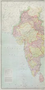 Kort over Indien, udgivet under ledelse af oberst H.R. Thuillier, R.E., Surveyor General of India, 1877