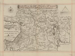 Kort over Paradiset eller Edens Have og de lande, der blev beboet af patriarkerne (gravering) af English School